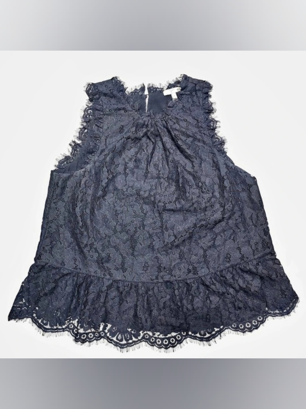 Joie - Size M - Black Lace Sleeveless Mock Neck Peplum Blouse - Style L18-T0152